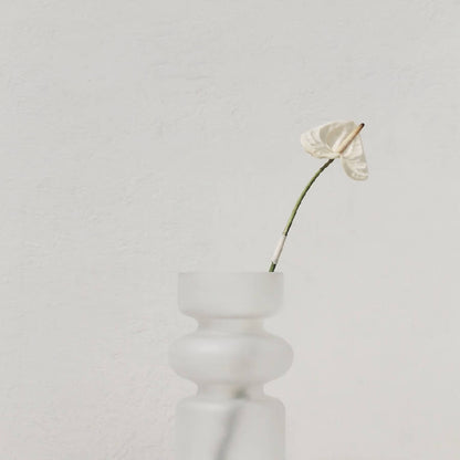 Iris Glass Vase - Frosted White