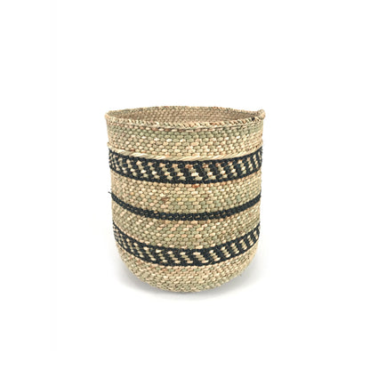 Iringa Woven Basket with Black Stripe