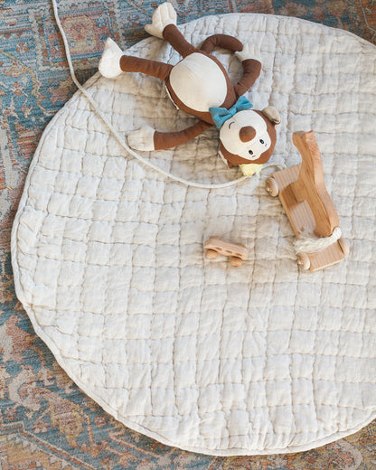 Quilted Play Mat - Natural Chambray