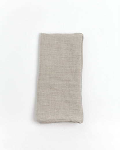 Stone Washed Linen Napkins, Flax - set of 4