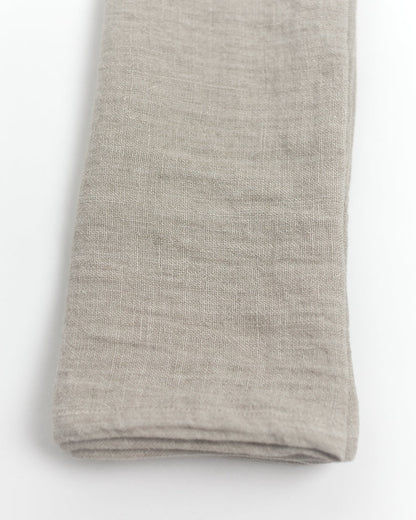 Stone Washed Linen Napkins, Flax - set of 4