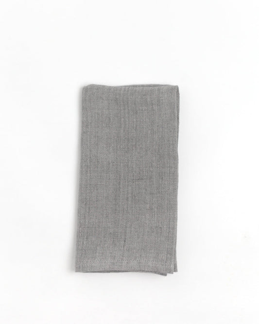 Stone Washed Linen Napkins, Oyster - set of 4