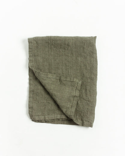 Stone Washed Linen Tea Towel - Sage