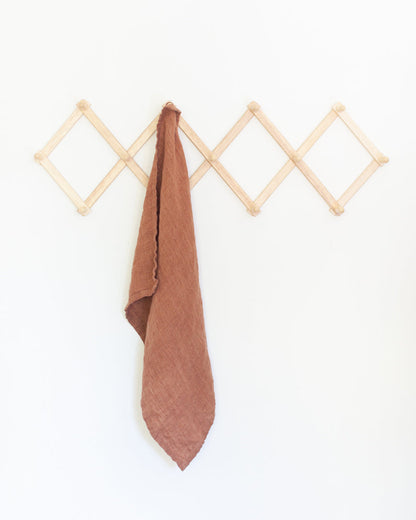 Stone Washed Linen Tea Towel - Terracotta