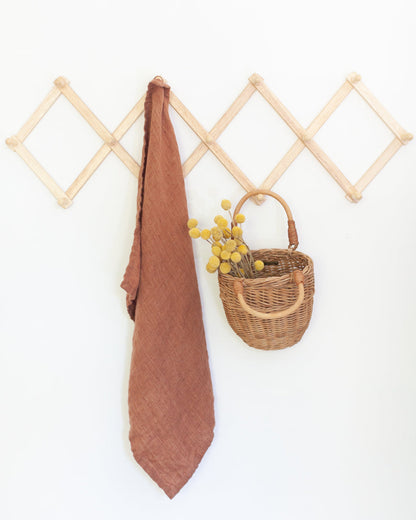 Stone Washed Linen Tea Towel - Terracotta