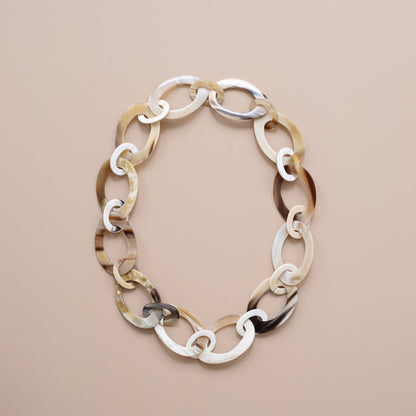 Oval Horn Chain Necklace