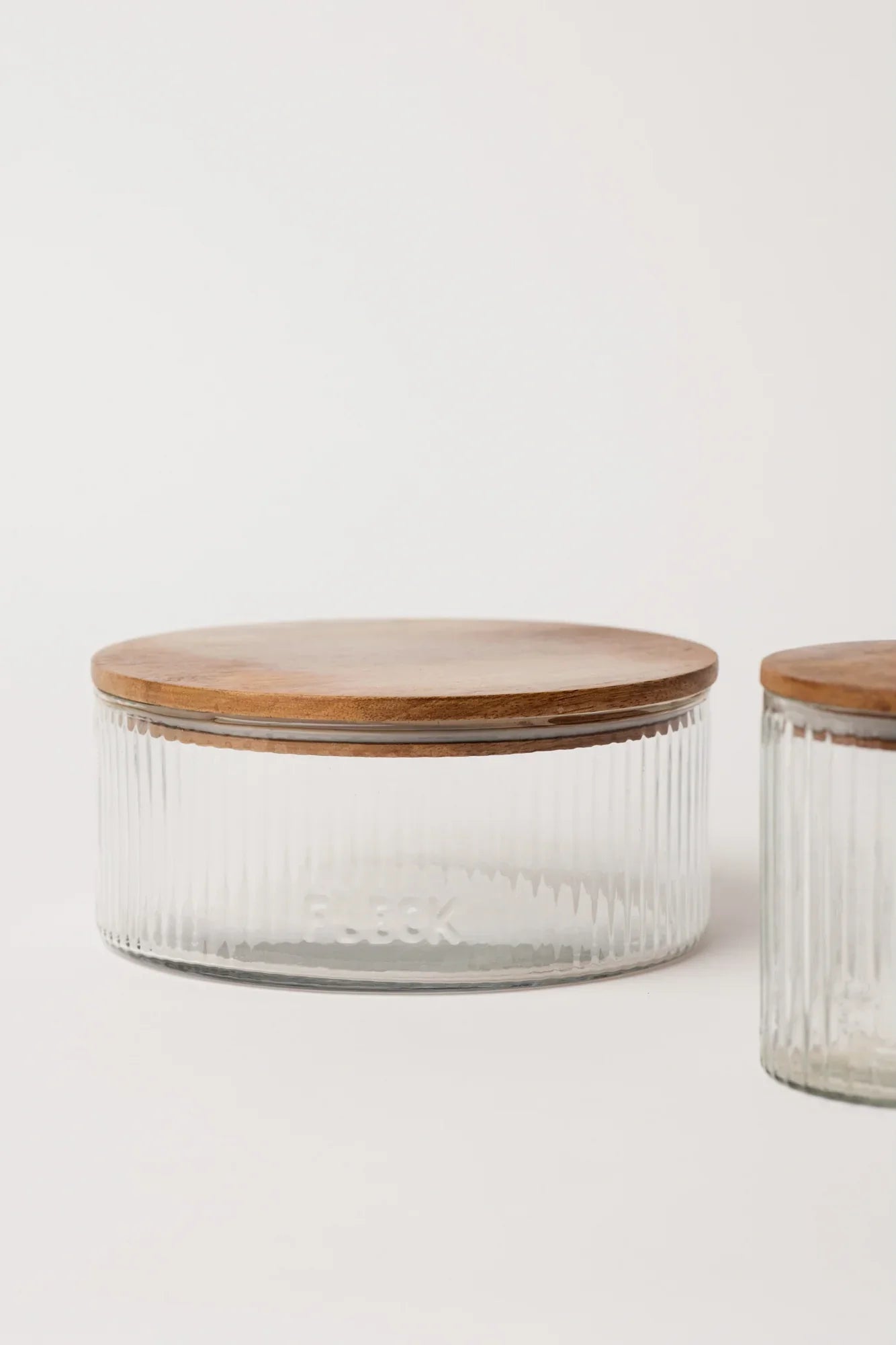 Fluted Glass Storage Jars - set of 3