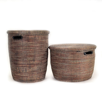 Black Flat Lid Floor Basket