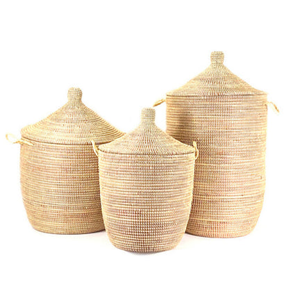 Dou Lid Storage Basket Monochrome Natural Low Storage