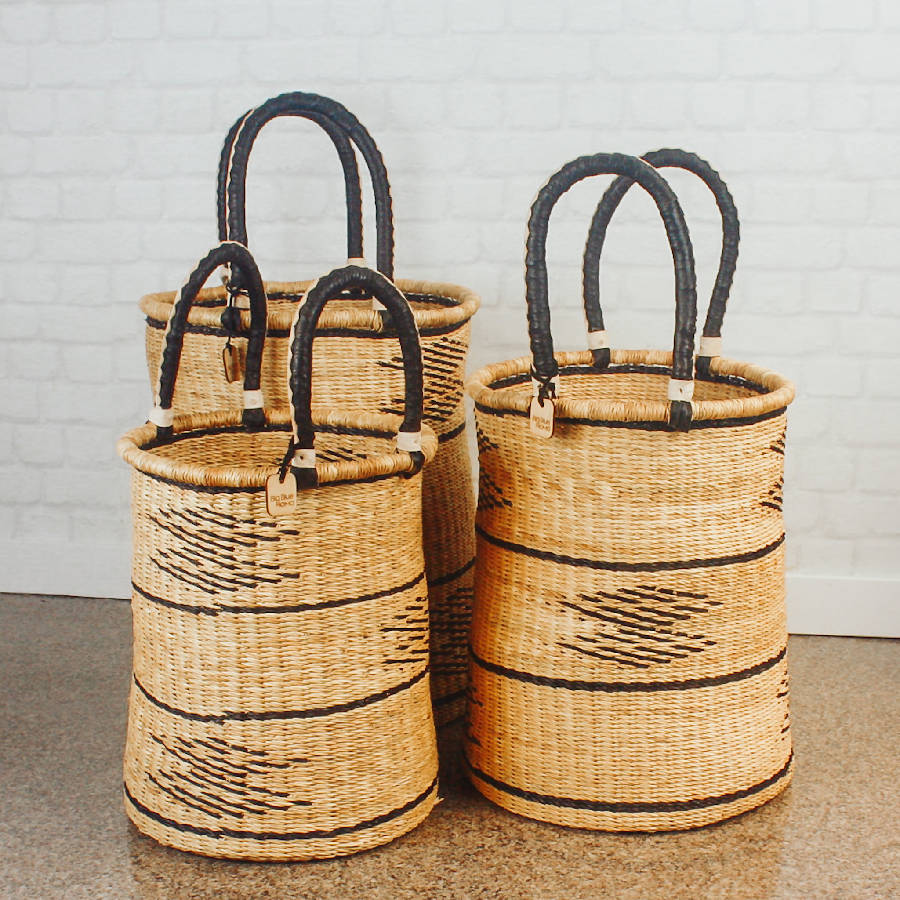 Bolga Baskets - Laundry Hamper Natural Palette