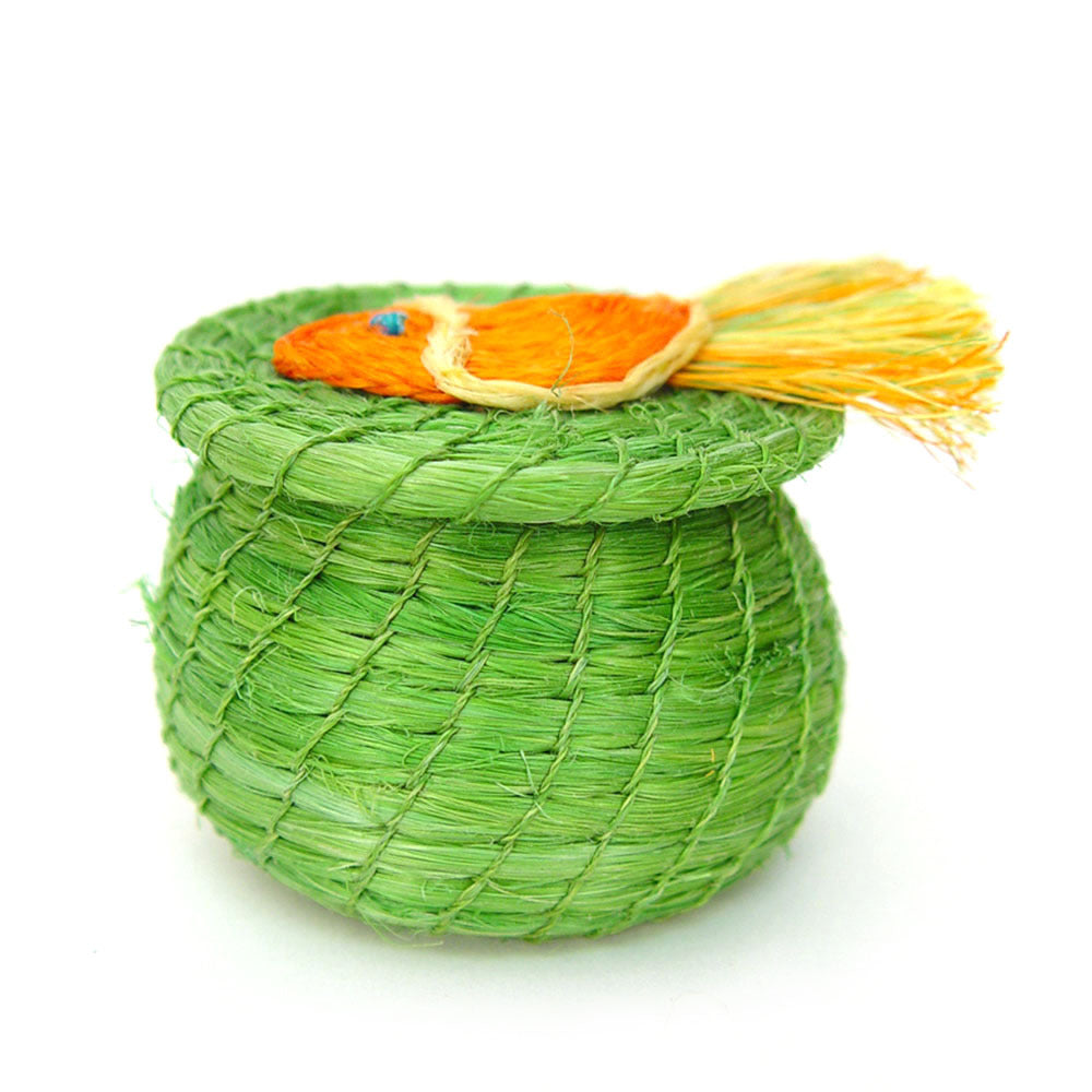 Swimming Fish Lidded Basket