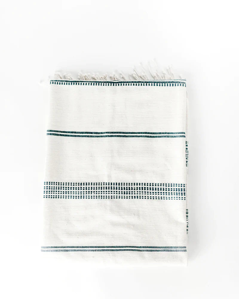 Aden Throw - Natural / Navy